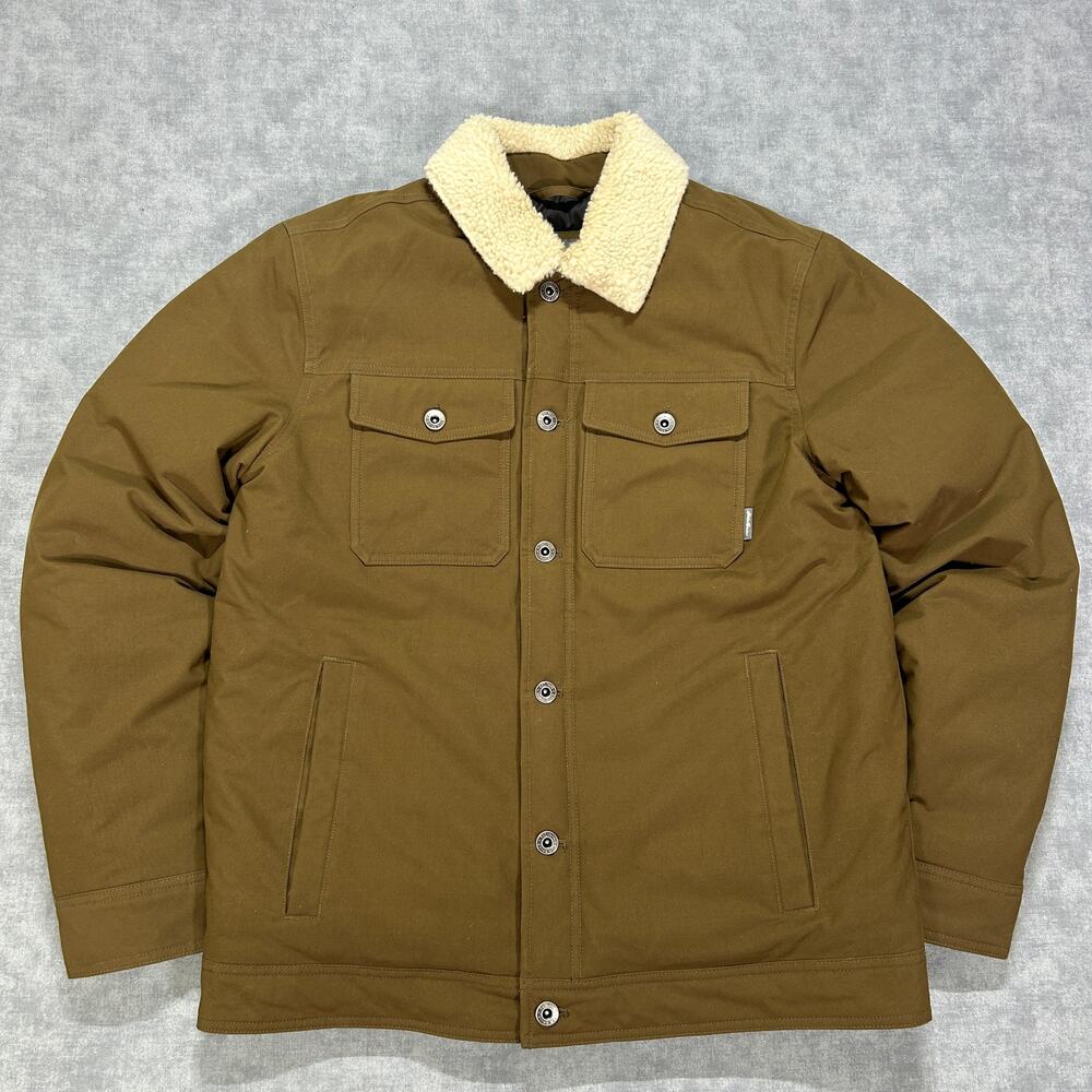 Eddie Bauer Mountain Ops Truckee Down Jacket Mens M Field Utility Sherpa Collar